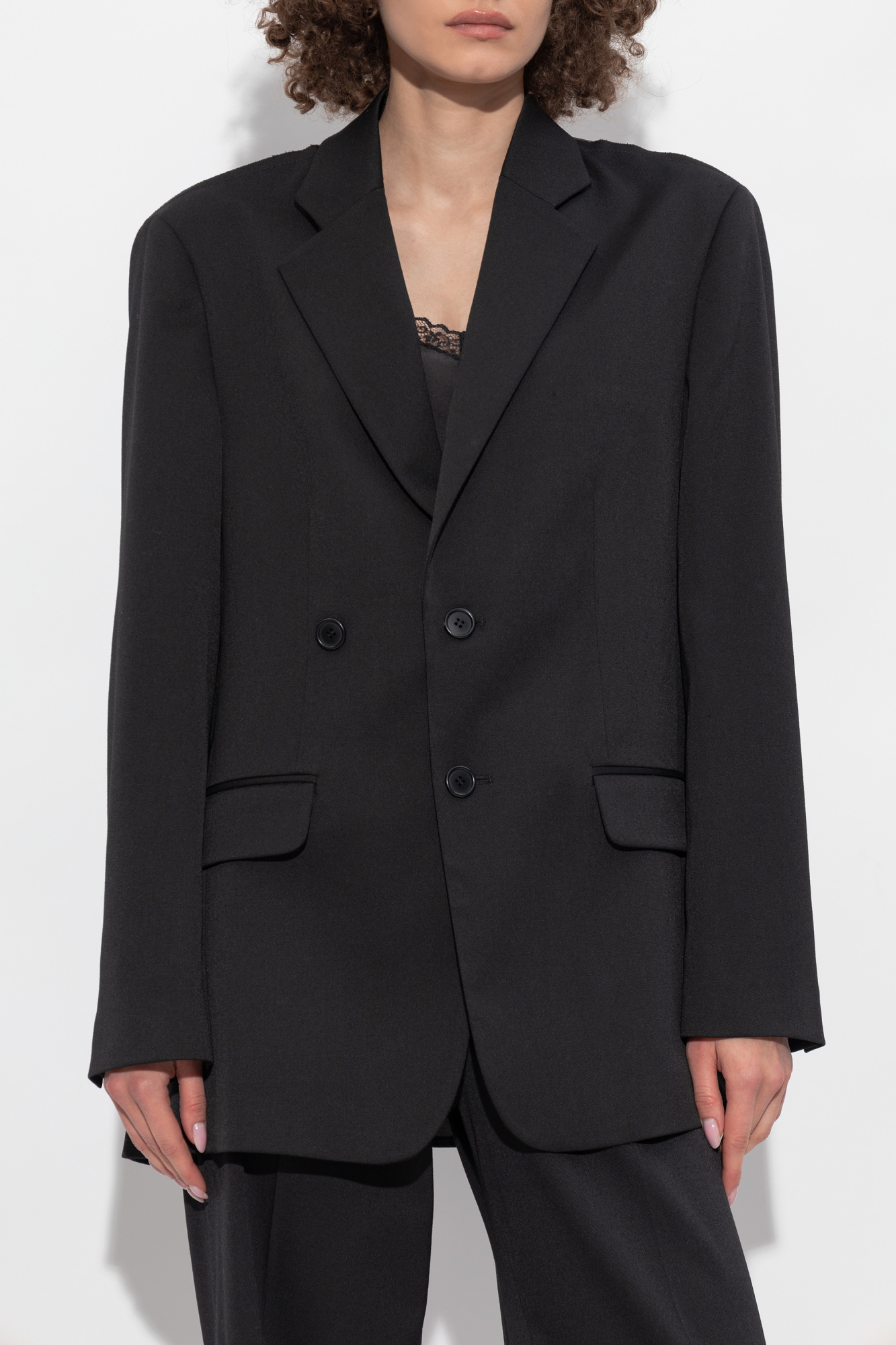 アウターその他 MM6 MAISON MARGIELA Woman Blazer Black S52BN0138S47848 900 Black Tailored Blazer by MM6 Maison Margiela on Sale